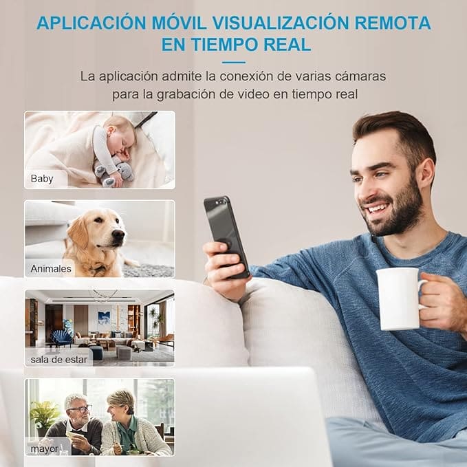 #pro4K HD Mini WiFi Cámara Espía Oculta para Ver En El Movil, Micro Camara Vigilancia Inalambrica Interior Oculta Larga Duracion Spy CAM con IR Visión Nocturna Detección De Movimientoduct_name# - TeknoTienda