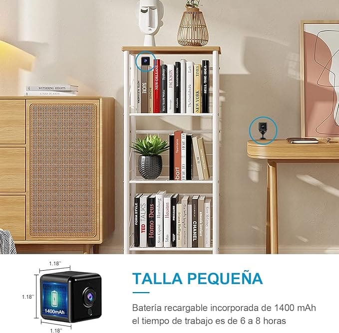 #pro4K HD Mini WiFi Cámara Espía Oculta para Ver En El Movil, Micro Camara Vigilancia Inalambrica Interior Oculta Larga Duracion Spy CAM con IR Visión Nocturna Detección De Movimientoduct_name# - TeknoTienda